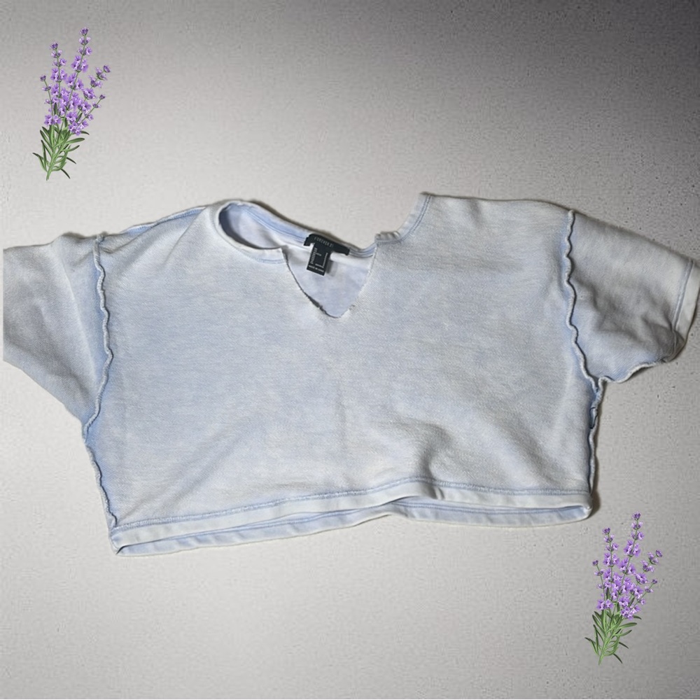 Blue inside out looking Crop Top